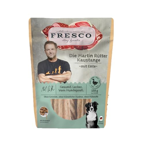 FRESCO Dog Martin Rütter Kaustange Rind und Ente 150g | fleischige Leckerlies für Hunde | zur Zahnpflege | 100% natürliche Zutaten | für Belohnung, Training und als Snack von Fresco Dog