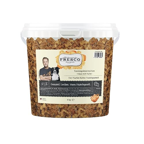 FRESCO Dog Martin Rütter Trainingsknöchelchen Käse und Huhn 1kg | Hundeleckerlies | aus frischem Fleisch und Käse | 100% frische Zutaten | für Belohnung, Training und als Snack für Zwischendurch von Fresco Dog