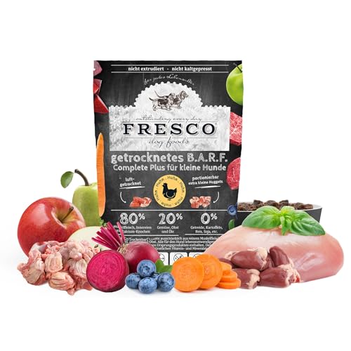 FRESCO Dog Complete Plus Trockenbarf Huhn 2,5kg | Trockenfutter für kleine Hunde aus frischem Fleisch, Obst und Gemüse | getreidefreies Barf | 100% frische Zutaten | ohne künstliche Zusätze von Fresco Dog