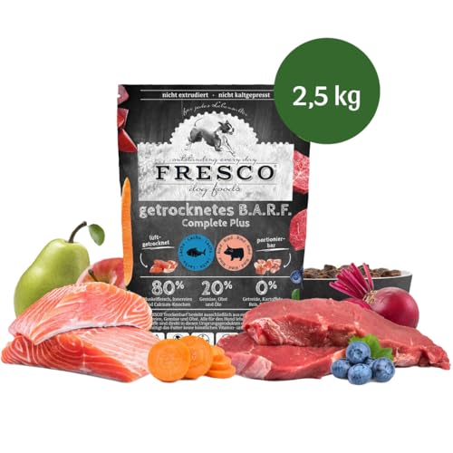 FRESCO Dog TrockenBarf Complete Plus Lachs mit Rind 2,5kg | Barf Trockenfutter getreidefrei für Hunde | gesund und natürlich | ohne künstliche Zusätze | Made in Germany von Fresco Dog