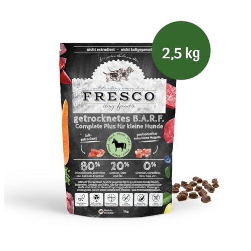 FRESCO Dog TrockenBarf Complete Plus Pferd 2,5kg | Barf Trockenfutter getreidefrei für kleine Hunde| gesund und natürlich | ohne künstliche Zusätze | Made in Germany von Fresco Dog