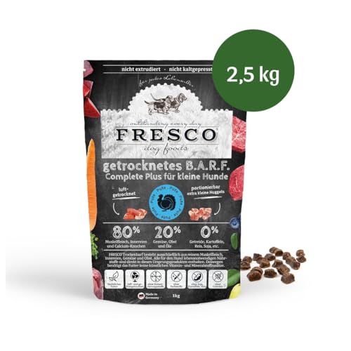 FRESCO Dog TrockenBarf Complete Plus Pute 2,5kg | Barf Trockenfutter getreidefrei für kleine Hunde | gesund und natürlich | ohne künstliche Zusätze | Made in Germany von Fresco Dog