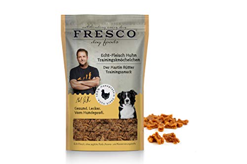 Fresco Dog Hundesnack Snack für Hunde Belohnung getreidefrei Martin Rütter Trainingsknöchelchen Huhn 10x 150g von Fresco Dog