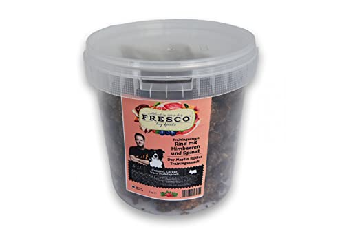 Martin Rütter Trainingsdrops Rind mit Himbeeren und Spinat (1kg-Eimer) | getreidefrei | gesund und natürlich | ohne künstliche Zusätze | Monoprotein | Made in Germany von Fresco Dog