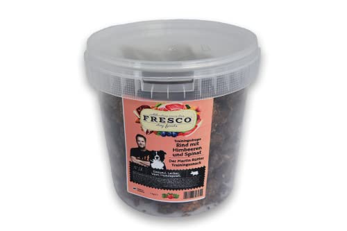 FRESCO Dog Martin Rütter Trainingsknöchelchen mit Rind und Himbeeren 1kg | getreidefreie Leckerlies für Hunde |proteinreicher Hundesnack | 100% frische Zutaten | für Belohnung, Training und als Snack von Fresco Dog