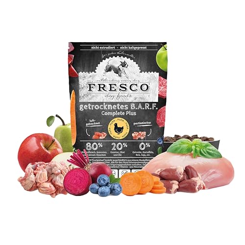 FRESCO Dog Complete Plus Trockenbarf Huhn 2,5kg | Trockenfutter für Hunde aus frischem Fleisch, Obst und Gemüse | getreidefreies Barf | 100% frische Zutaten | ohne künstliche Zusätze von Fresco Dog