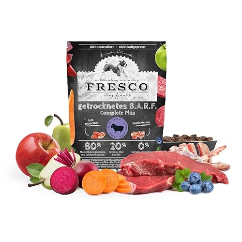 FRESCO Dog Complete Plus Trockenbarf Lamm 2,5kg | getreidefreies Trockenfutter Barf für Hunde aus frischem Fleisch, Obst und Gemüse | 100% gesunde Zutaten | ohne künstliche Zusätze von Fresco Dog