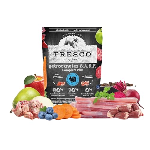 FRESCO Dog Complete Plus Trockenbarf Pute 2,5kg | Barf Trockenfutter für Hunde aus frischem Fleisch, Obst und Gemüse | 100% natürliche Zutaten | ohne künstliche Zusätze von Fresco Dog