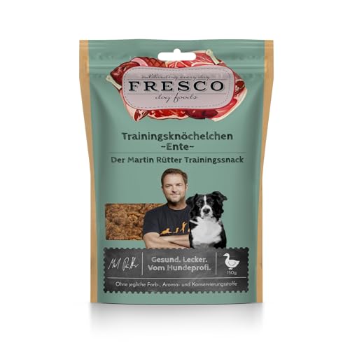 FRESCO Dog Martin Rütter Trainingsknöchelchen Ente 150g | proteinreiche Hundeleckerlis aus frischem Fleisch | 100% natürliche Zutaten | für Belohnung, Training und als Snack von Fresco Dog