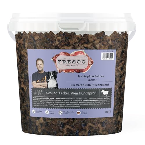 FRESCO Dog Martin Rütter Trainingsknöchelchen Lamm 1kg | getreidefreie & zuckerfreie Leckerlis für Hunde | aus frischem Fleisch | 100% frische Zutaten | für Belohnung, Training und als Snack von Fresco Dog