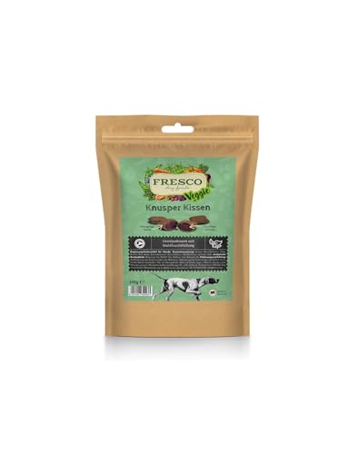 FRESCO Knusper Kissen | 100 g | Veganer Snack für Hunde | Gemüsekissen mit Waldfruchtfüllung | Für eine abwechslungsreichere Ernährung | Knusprige Hülle & fruchtige Füllung von Fresco