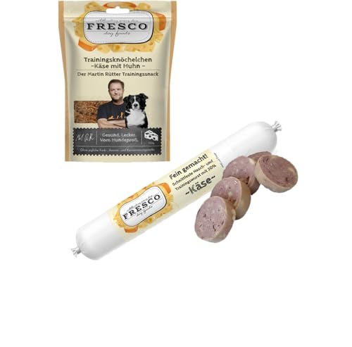 Fresco 150g Trainingsknöchelchen & 100g Wurst im Bundle | Der Martin Rütter Snack | lecker und natürlicher Hundesnack | Leckerli für Hunde von Fresco