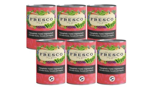 Fresco Complete-Menü Vegetarisch 6 x 400g Rote Beete, Tomate & Paprika | schonend dampfgegart | Frei von schlecht verdaulichen Füllstoffen | optimale Ergänzung zu den Fleisch Menüs von Fresco von Fresco