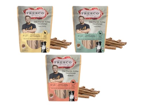 Fresco Die Martin Rütter Kaustange Multipack | Huhn, Ente & Rind | 3 x 150g | kauen trägt zur allgemeinen Zahn- und Maulhygiene bei von Fresco