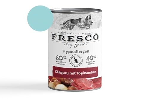 Fresco Dog Hypoallergen - Menü 6 x 400g Känguru m. Topinambur (haltbares B.A.R.F) | schonend dampfgegart | Getreidefreies Nassfutter für Hunde | Ohne künstliche Vitamine & Konservierungsstoffe von Fresco