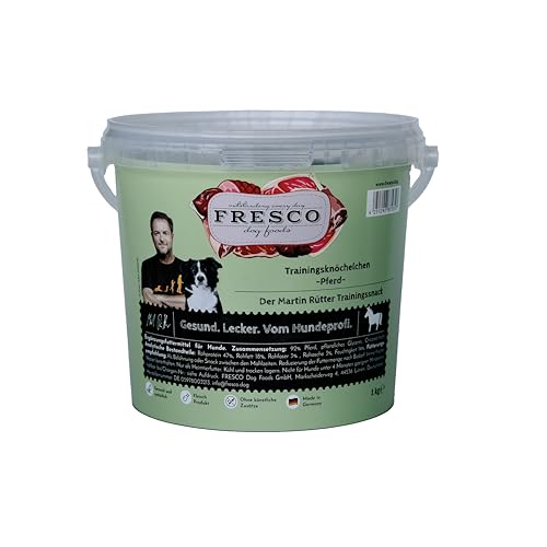 Fresco Dog Martin Rütter Trainingsknöchelchen Pferd 1kg-Eimer | getreidefreies Hundefutter | Trainingssnack | gesund und natürlich | ohne künstliche Zusätze | Made in Germany von Fresco Dog