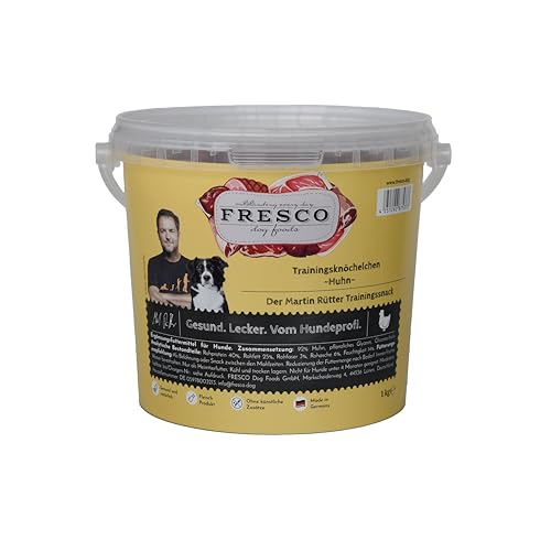 FRESCO Dog Martin Rütter Trainingsknöchelchen Huhn 1kg | getreidefreie & zuckerfreie Hundeleckerlies| 100% frische & natürliche Zutaten | für Belohnung, Training und als Snack von Fresco Dog