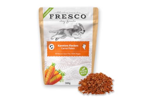 Fresco Karotten Flocken | 500g | Barf Zusatz Hund | Hundeflocken | Hundefutter Naturprodukt | Getreidefrei | Ohne künstliche Zusätze | 100% natürlich m. vielen Vitaminen von Fresco