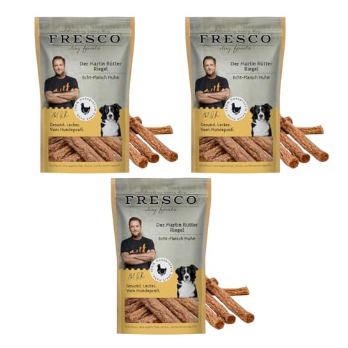 Fresco Martin Rütter Riegel Huhn | 3er Pack | 3 x 100 g | Ergänzungsfuttermittel für Hunde | Natürlicher Monoproteinsnack aus reinem Hühnerfleisch | Echt-Fleisch Huhn von Fresco