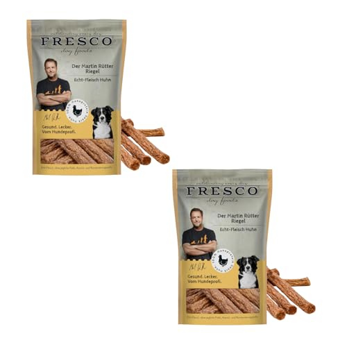 Fresco Martin Rütter Riegel Huhn | Doppelpack | 2 x 100 g | Ergänzungsfuttermittel für Hunde | Natürlicher Monoproteinsnack aus reinem Hühnerfleisch | Echt-Fleisch Huhn von Fresco