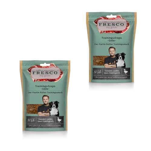 Fresco Martin Rütter Trainingsdrops Ente | Doppelpack | 2 x 150 g | Ergänzungsfuttermittel für Hunde | Natürlicher Monoproteinsnack aus frischem Fleisch von Fresco