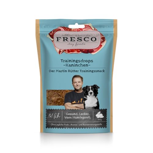 Fresco Martin Rütter Trainingsdrops Kaninchen | 150 g | Ergänzungsfuttermittel für Hunde | Natürlicher Monoproteinsnack aus frischem Kaninchenfleisch | Wiederverschließbar von Fresco