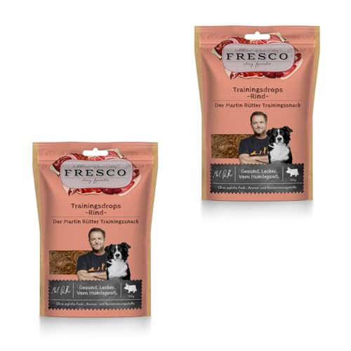 Fresco Martin Rütter Trainingsdrops Rind | Doppelpack | 2 x 150 g | Ergänzungsfuttermittel für Hunde | Natürlicher Monoproteinsnack aus frischem Fleisch von Fresco