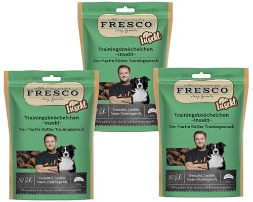 Fresco Martin Rütter Trainingsknöchelchen Insekt | 3er Pack | 3 x 150 g | Natürlicher Monoproteinsnack aus der Larve von Hermetia | Leckerer Snack für Hunde… von Fresco