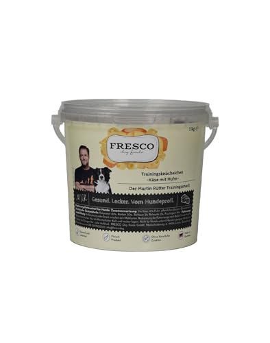 Fresco Martin Rütter Trainingsknöchelchen | Natürlicher Proteinsnack aus Käse und Huhn 1kg | Leckerer Snack für Hunde | Hundeleckerli | Echtfleischprodukt | Gesund und natürlich von Fresco