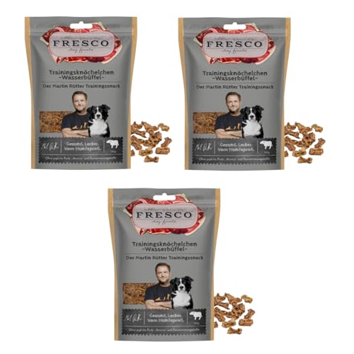 Fresco Martin Rütter Trainingsknöchelchen Wasserbüffel | 3er Pack | 3 x 150 g | Ergänzungsfuttermittel für Hunde | Natürlicher Monoproteinsnack aus reinem Wasserbüffelfleisch von Fresco