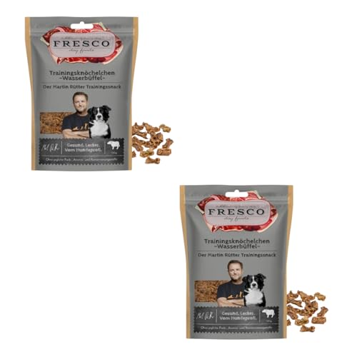 Fresco Martin Rütter Trainingsknöchelchen Wasserbüffel | Doppelpack | 2 x 150 g | Ergänzungsfuttermittel für Hunde | Natürlicher Monoproteinsnack aus reinem Wasserbüffelfleisch von Fresco