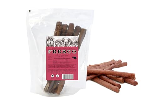 Fresco Ochsenziemerkaustange 25cm | im 5er oder 10er Pack | schonend luftgetrocknet | Die Harte Konsistenz bietet einen gesunden und Langen Kaugenuss (10 Stück, Rind) von Fresco