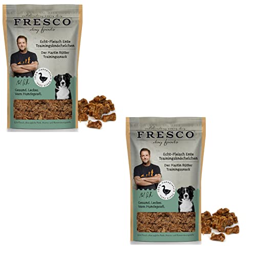 Fresco - Trainingsknöchelchen Ente für Hunde - Doppelpack - 2 x 150g von Happy Watch