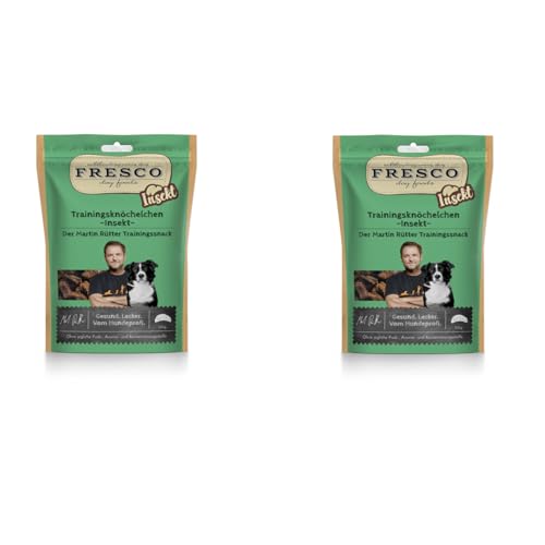 Fresco Trainingsknöchelchen Insekt | Doppelpack | 2 x 150 g | Ergänzungsfuttermittel für Hunde | Natürlicher Monoproteinsnack aus reinem Insektenprotein | In Knöchelchen-Form von Fresco