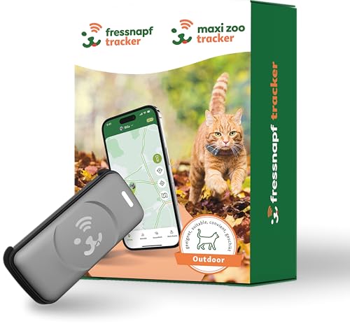 Fressnapf GPS Tracker Hellgrau für Katzen - 2. Generation - Ohne ABO - Ortung ohne Entfernungsbegrenzung - Aktivitätserkennung & Gesundheitsfunktion - Katzenfreundliches Design von Fressnapf