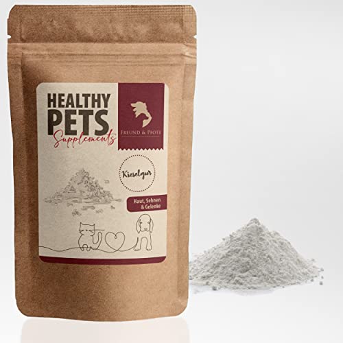 Freund & Pfote Healthy Pets Kieselgur Pulver getrocknet (E551c) Hund und Katze| fein gemahlen | Zusatzfuttermittel für Hunde und Katzen | plastikfrei verpackt (1000 Gramm) von Freund & Pfote