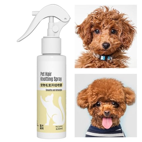 Frfik Hunde-Entwirrungsspray,Hundehaarspray gegen Knoten | 120 ml Leave-in Detangler Conditioner Spray für Katzen,Antistatisches Haustierpflege- und Bürstennebelspray für Welpen, Katzen, Hunde und von Frfik