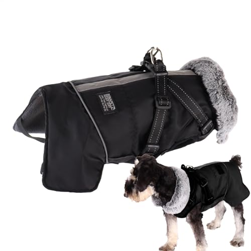 Frfik Hunde-Wintermantel – Reflektierender Hunde-Fleece-Mantel, verstellbare Haustierbekleidung, wasserdicht, winddicht, Kostüm zum Wandern, Wandern, Camping, Skifahren von Frfik