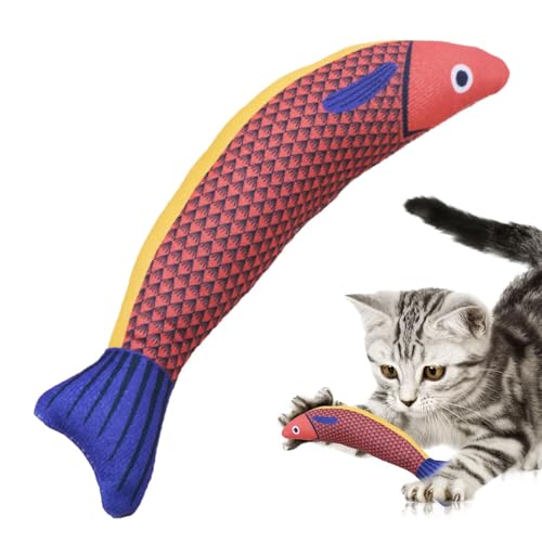 Frfik Katzenkauspielzeug | Indoor-Katzenminze Saury Fish Plüsch Beißspielzeug | Interaktives Katzenkickspielzeug, 21 x 8 cm Katzenminze, Knisterspielzeug für Indoor-Kätzchen-Übung von Frfik