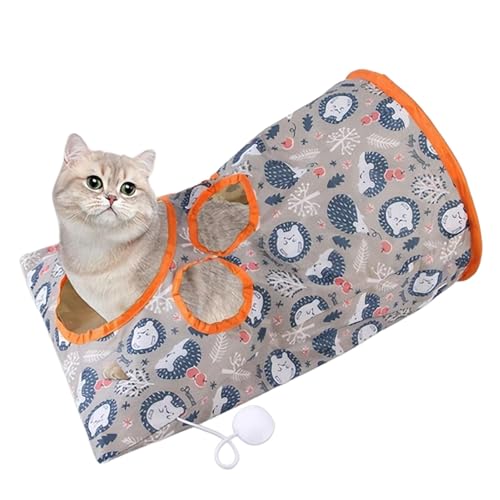 Frfik Katzenspielzeug-Tunnel-Tasche, Tunnel für gelangweilte Katzen, Haustier-Spielzeug, kreatives, bezauberndes Pfoten-Design, mit Plüschball für Katzen und kleine Hunde von Frfik