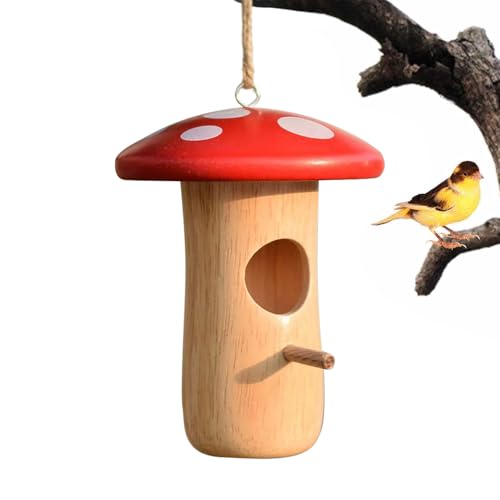 Frfik Kolibri-Nisthaus | Vogel-Niststation | Holz Pilzhütte Tierheim Gartenhütte für Outdoor Hof Baum Balkon Terrasse Hof Frfik Kolibri-Nisthaus | Vogel-Niststation | Holz Pilzhütte Tierheim Gartenhütte für Outdoor Hof Baum Balkon Terrasse Hof von Frfik