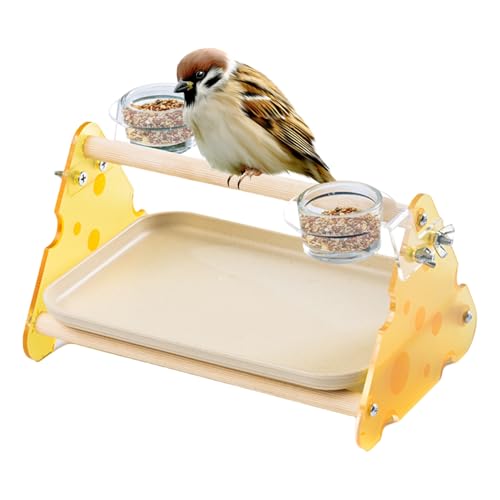 Frfik Papageienständer, Papageien-Übung, Spielstange mit Futterbechern, Vogel-Desktop-Laufstall mit herausnehmbarem Tablett für Sittiche, Sittiche, Lovebirds Finken Frfik Papageienständer, Papageien-Übung, Spielstange mit Futterbechern, Vogel-Desktop-Laufstall mit herausnehmbarem Tablett für Sittiche, Sittiche, Lovebirds Finken von Frfik