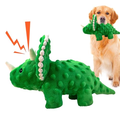 Frfik Quietschendes Hundespielzeug, Weihnachts-Hundespielzeug, 28 cm, Polyester, niedliches Dinosaurier-Spielspielzeug, interaktives Kauspielzeug für Hunde, Zahngesundheit, geistige Stimulation, von Frfik