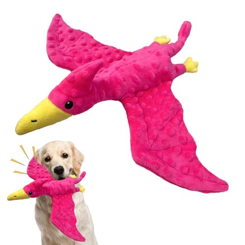 Frfik Quietschendes Hundespielzeug - 17,32 Zoll Gefülltes Pterodaktylspielzeug für Hunde | Plüschtier Sound Latex Spielzeug | Hundezahnreinigung Weiches Kuschelspielzeug für Kleine Mittlere und Große von Frfik