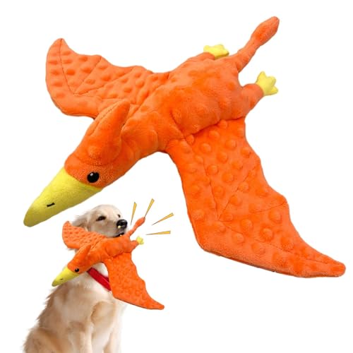 Frfik Quietschendes Hundespielzeug - 17,32 Zoll Gefülltes Pterodaktylspielzeug für Hunde | Plüschtier Sound Latex Spielzeug | Hundezahnreinigung Weiches Kuschelspielzeug für Kleine Mittlere und Große von Frfik