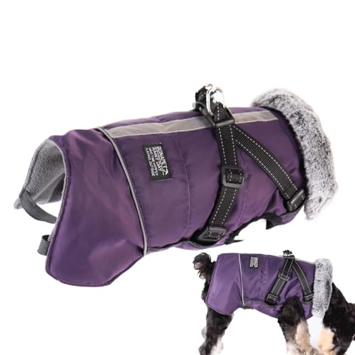 Frfik Warme Hundejacke | Reflektierender Fleece-Hunde-Schneeanzug – wasserdicht, winddicht, Kostüm, verstellbare Haustierbekleidung für drinnen und draußen von Frfik