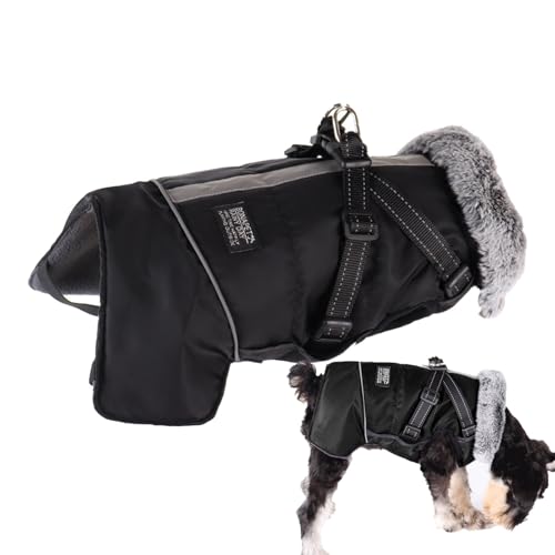 Frfik Warmer Hundemantel, reflektierende Fleece-Hundekleidung, wasserdicht, winddicht, Weihnachts-Hundeweste, verstellbares Hundekostüm, Haustierbekleidung von Frfik