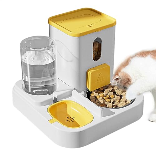 Großkapazität Automatischer Chat -Kibble -Distributor - Automatische PET -Feeder mit Edelstahlschale - Automatischer Händler Kroketten leicht zu reinigen und Anti -Humität von Frfik