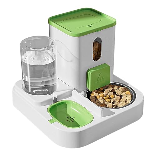 Großkapazität Automatischer Chat -Kibble -Distributor - Automatische PET -Feeder mit Edelstahlschale - Automatischer Händler Kroketten leicht zu reinigen und Anti -Humität von Frfik