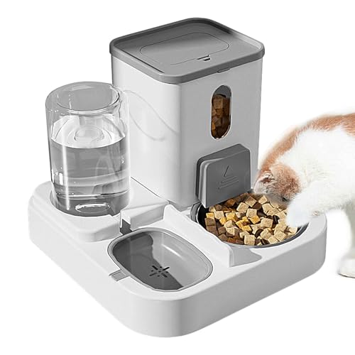 Großkapazität Automatischer Chat -Kibble -Distributor - Automatische PET -Feeder mit Edelstahlschale - Automatischer Händler Kroketten leicht zu reinigen und Anti -Humität von Frfik